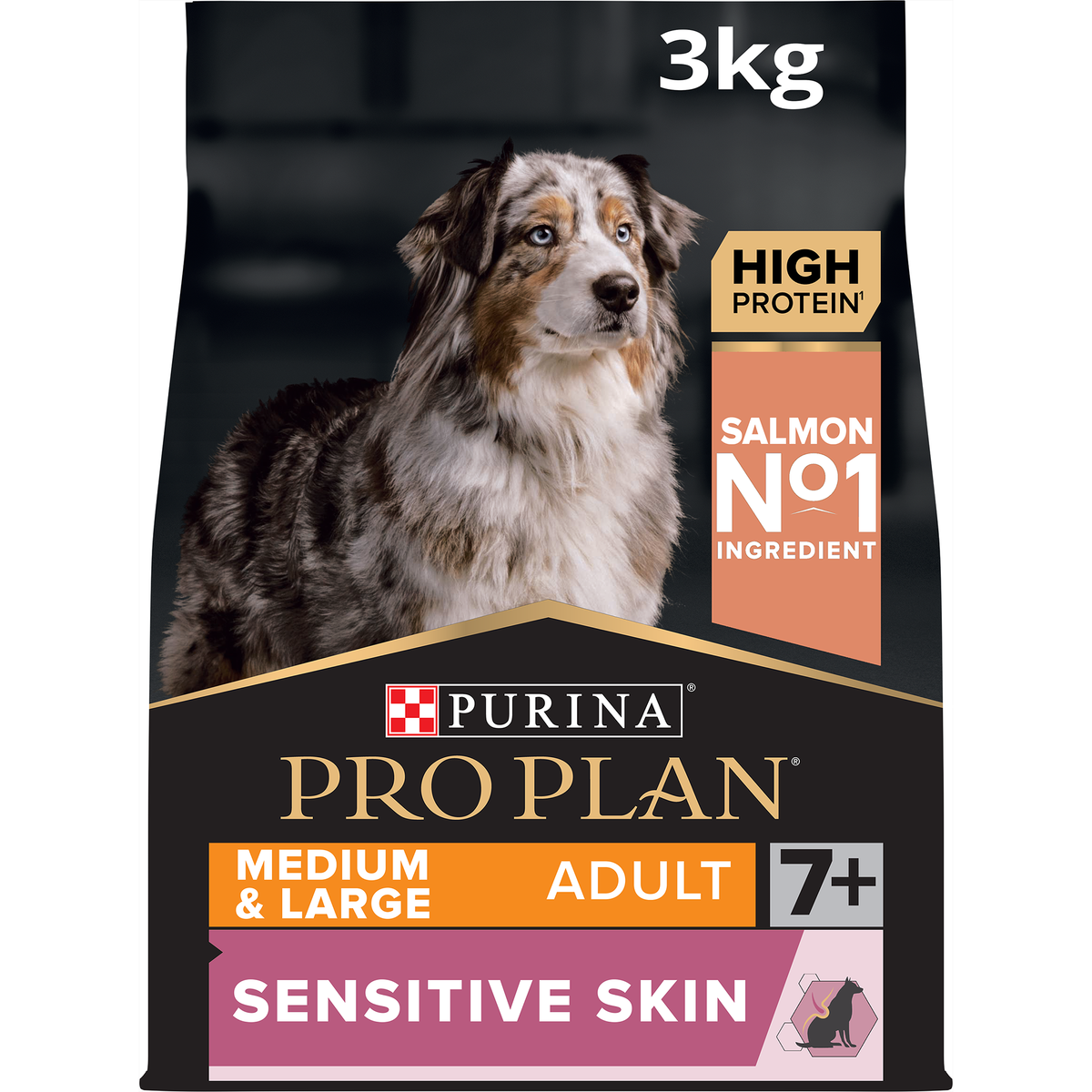 PRO PLAN Medium & Large Adult 7+ Sensitive Skin Dog Salmon With Optide ...